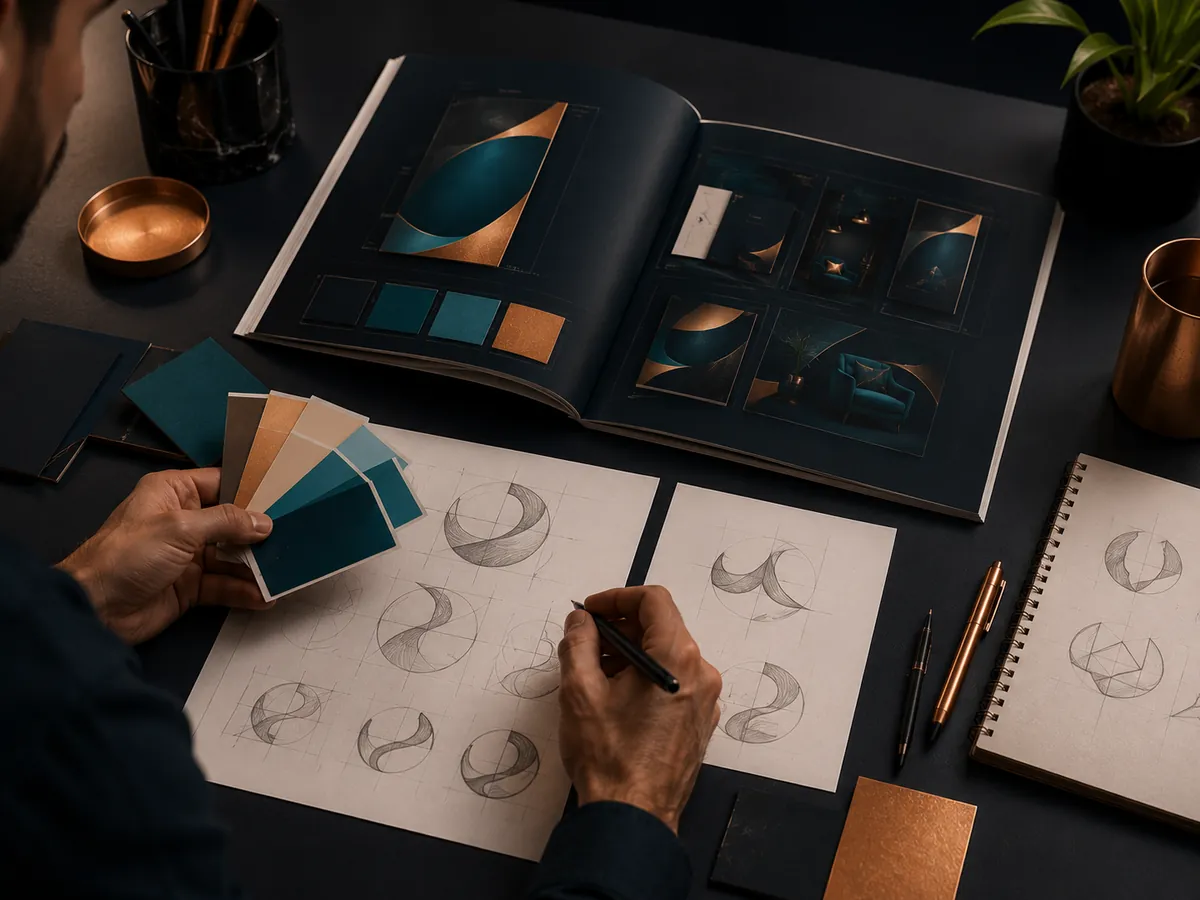 Proceso de una agencia de branding creando un manual de marca
