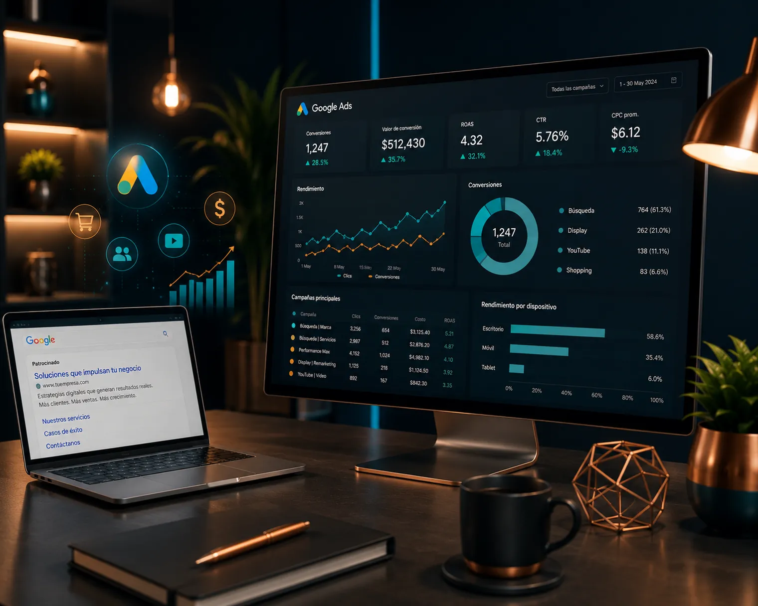 Campañas de Google Ads enfocadas en ventas y retorno de inversión