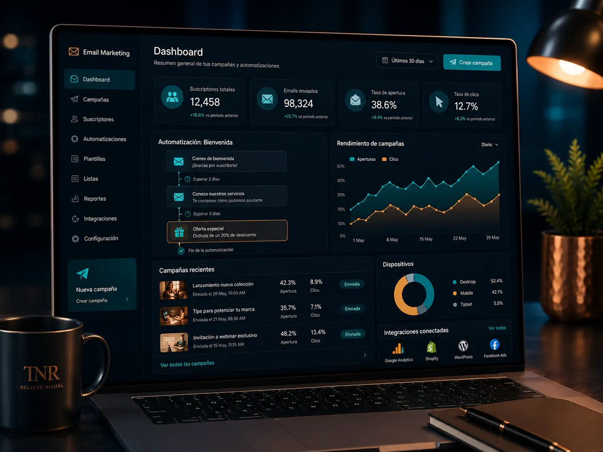 Flujo de email marketing para empresas con campañas automatizadas