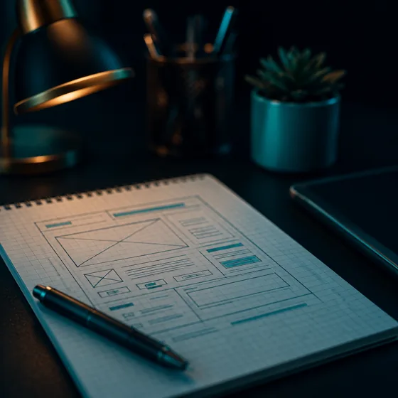 Diseño: un boceto de página en pantalla