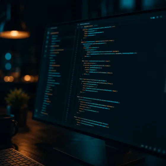 Desarrollo: líneas de código iluminadas en un editor