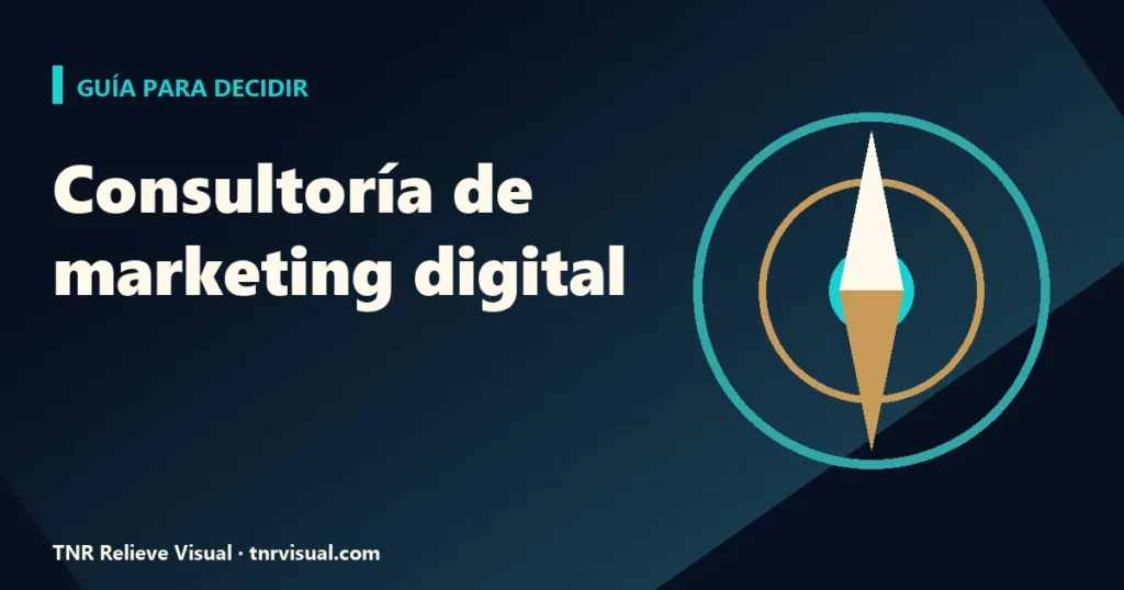Portada con una brújula y el texto consultoría de marketing digital