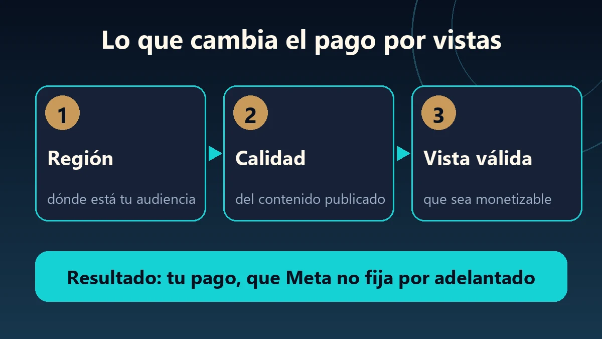 Esquema de cuánto paga Facebook por vistas: región, calidad del contenido y vistas que califican
