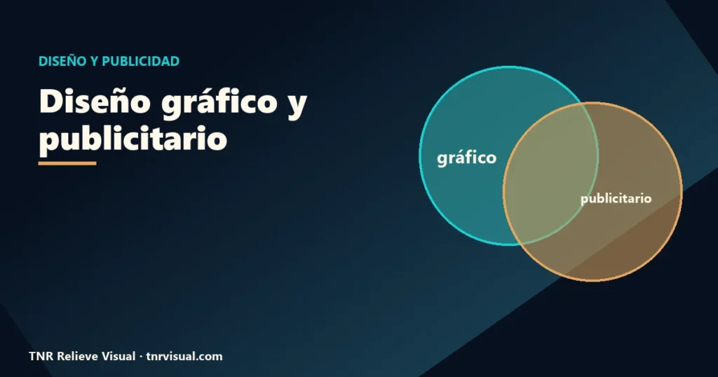 Dos círculos que se cruzan sobre fondo azul marino, ilustración de diseño gráfico y publicitario
