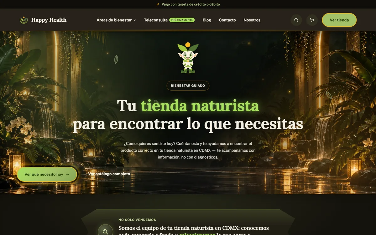 Portada del sitio de Happy Health diseñado por TNR Visual